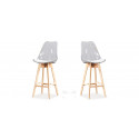 Lot de 2 tabourets de bar scandinaves transparents - Gotteborg