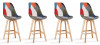 Lot de 4 tabourets de bar scandinaves Patchwork - Gotteborg