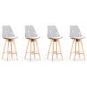 Lot de 4 tabourets de bar scandinaves transparents - Gotteborg