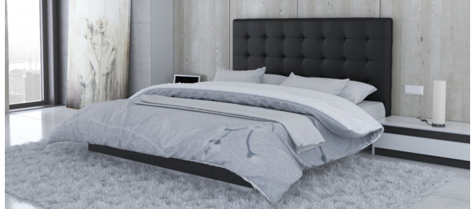 Tête de lit capitonnée noire 150cm - Confort