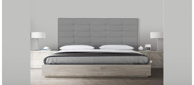 Tête de lit capitonnée gris 160 cm - Confort