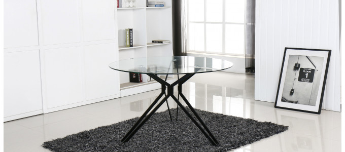 Table à manger design ronde en verre 120cm - Matera