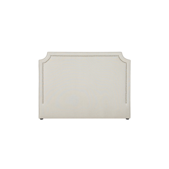 Tête de lit taupe 150 cm finition cloutée - tissu haut de gamme
