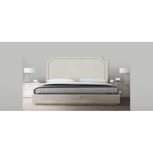 Tête de lit cloutée 180 cm taupe - prix discount