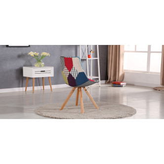 Lot de 6 chaises scandinaves patchwork Minsk – Tendance
