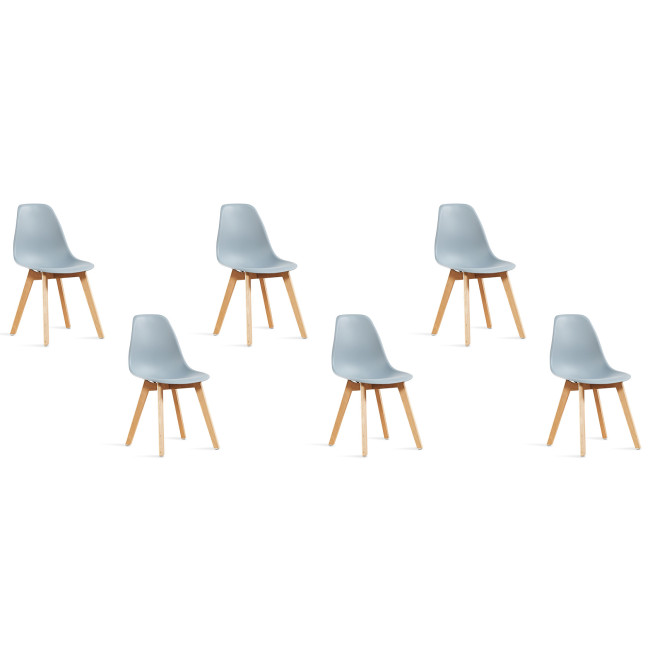 Lot de 6 chaises scandinaves grises Onir | Satisfait ou remboursé