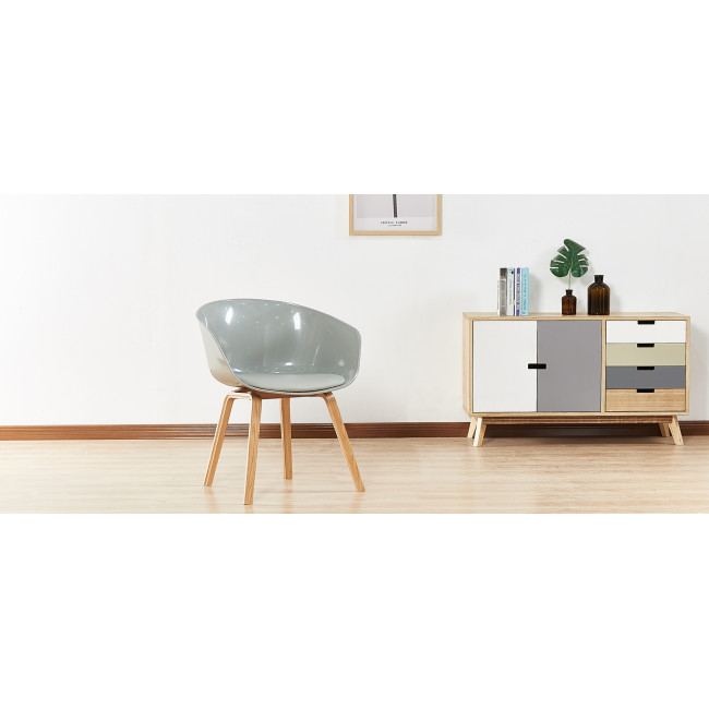 Lot de 4 chaises scandinaves grises laquées Vali - Meilleur Prix du Web