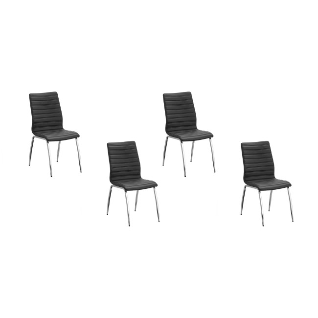 Lot de 4 chaises salle à manger noires Londres - Offre à ne pas manquer