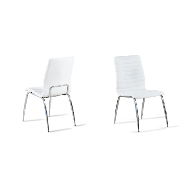 Lot de 6 chaises salle à manger blanches en simili - Londres