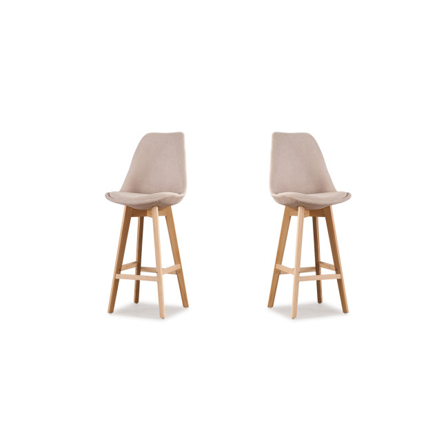 Tabouret de bar scandinave en tissu beige Gotteborg - Design Rétro