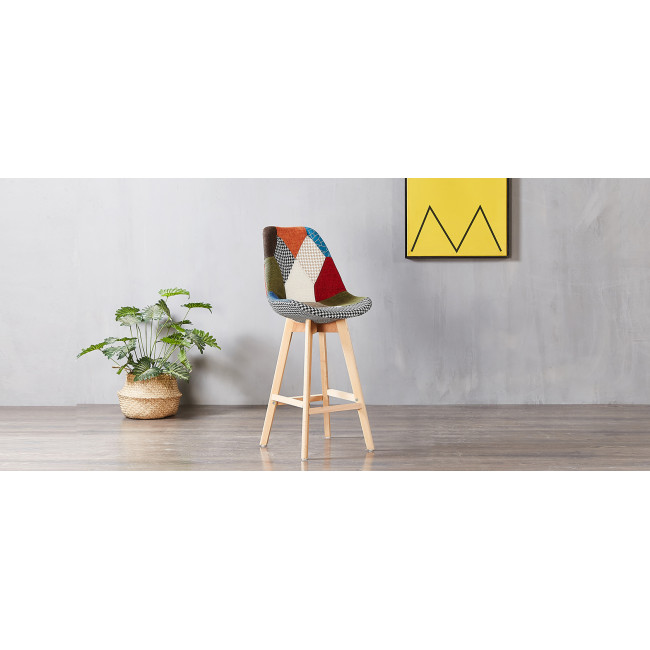 2 tabourets de bar en tissu patchwork Gotteborg - Stocks limités !