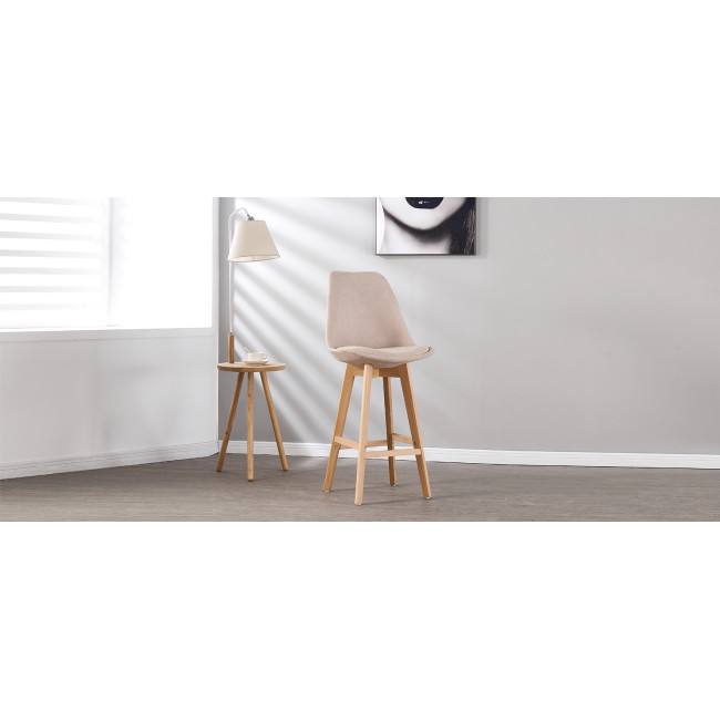Lot de 2 tabourets de bar en tissu beige - Gotteborg