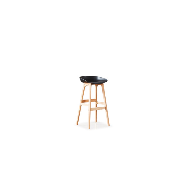 Tabouret de bar noir en bois Bera - Tendance Nordique