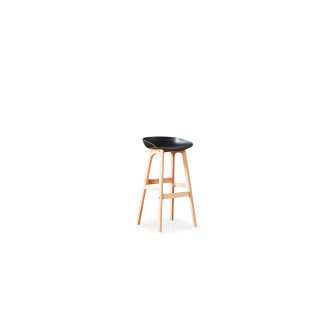 Tabouret de bar noir en bois Bera - Tendance Nordique