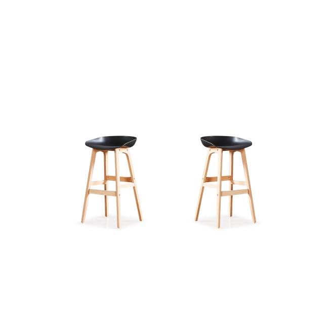 Lot de 2 tabourets scandinaves noirs Bera - Pieds en Bois