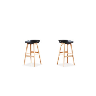 Lot de 2 tabourets scandinaves noirs Bera - Pieds en Bois