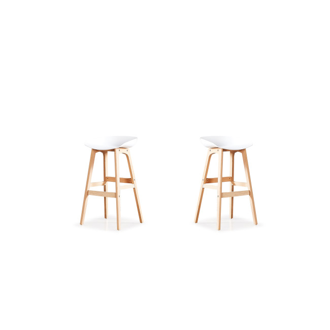 Lot de 2 tabourets scandinaves blancs Bera |DESIGNETSAMAISON
