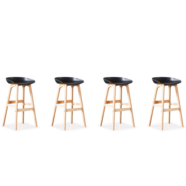 Lot de 4 tabourets scandinaves noirs Bera - Style Nordique