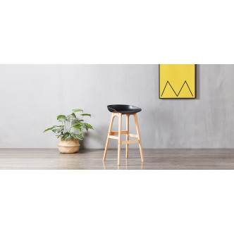 Lot de 4 tabourets scandinaves noirs Bera - Style Nordique
