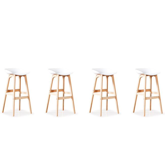 Lot de 4 tabourets scandinaves blancs Bera