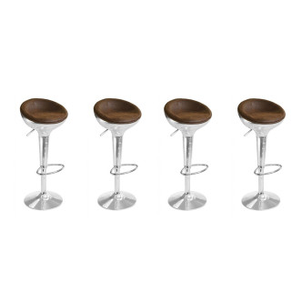 Lot de 4 tabourets de bar en aluminium  Aviator - Tendance Vintage