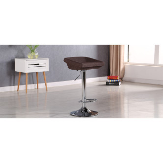 Tabouret de bar pivotant en tissu marron - Udine