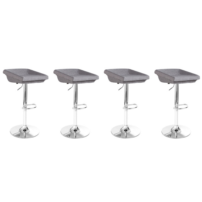 Lot de 4 tabourets de bar gris Udine - Offre limitée