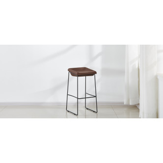 Lot de 2 tabourets de bar en tissu marron - Udinese