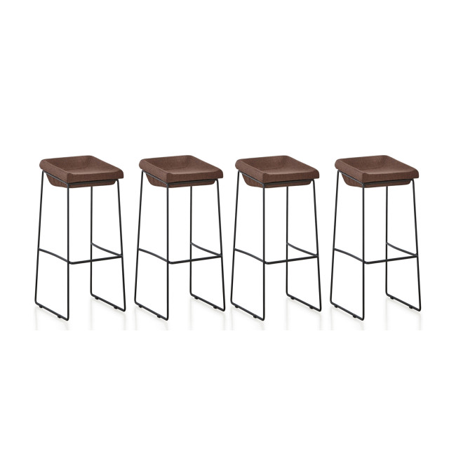 Lot de 4 chaises hautes marrons - Udinese | Offre en baisse