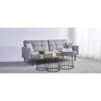Lot de 3 tables d’appoints en bois et métal Orlia | Destockage massif !