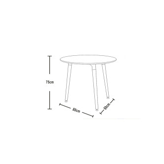 Table à manger ronde design blanche 80cm - Prix Cassé !
