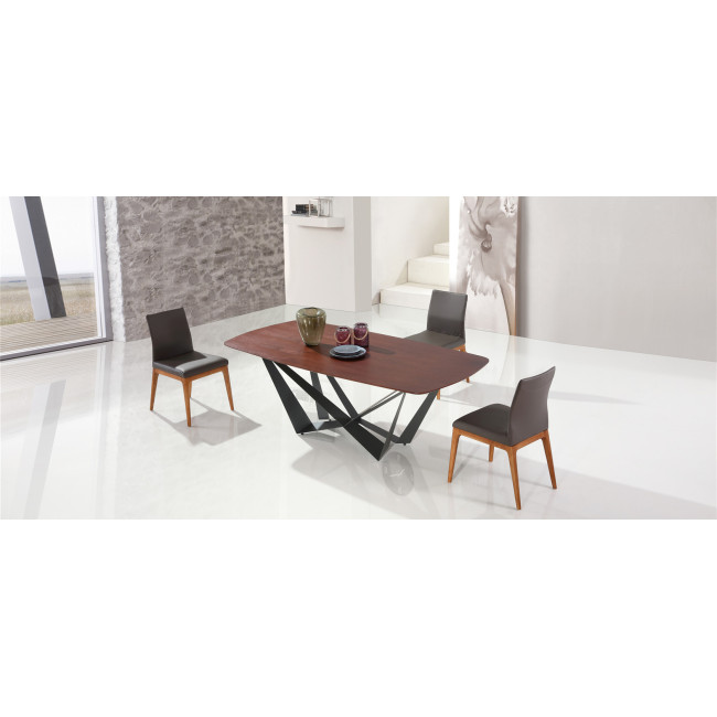 Table rectangulaire en bois et métal Suzana - Prix Discount