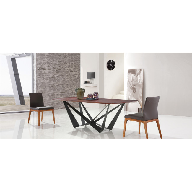 Table rectangulaire en bois et métal Suzana - Prix Discount