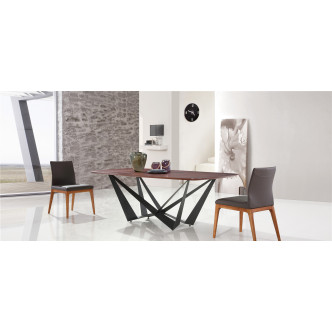 Table rectangulaire en bois et métal Suzana - Prix Discount