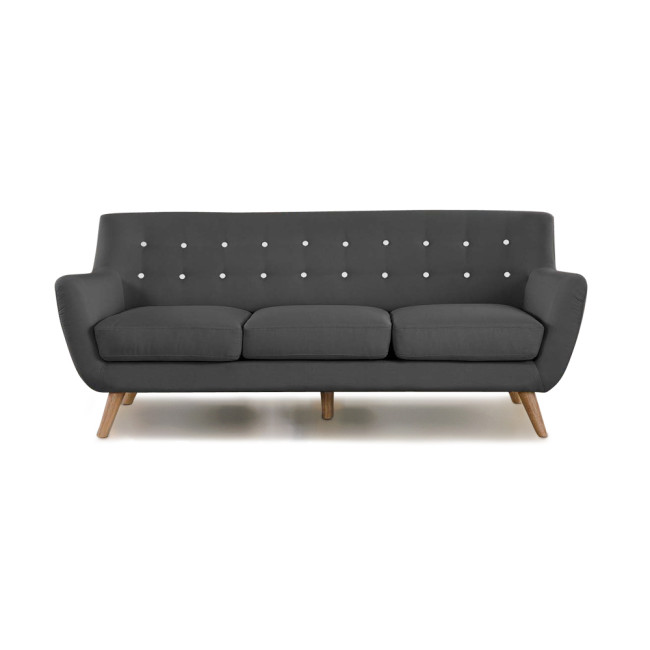 Canapé scandinave 3 places en tissu gris Nils - Pas cher