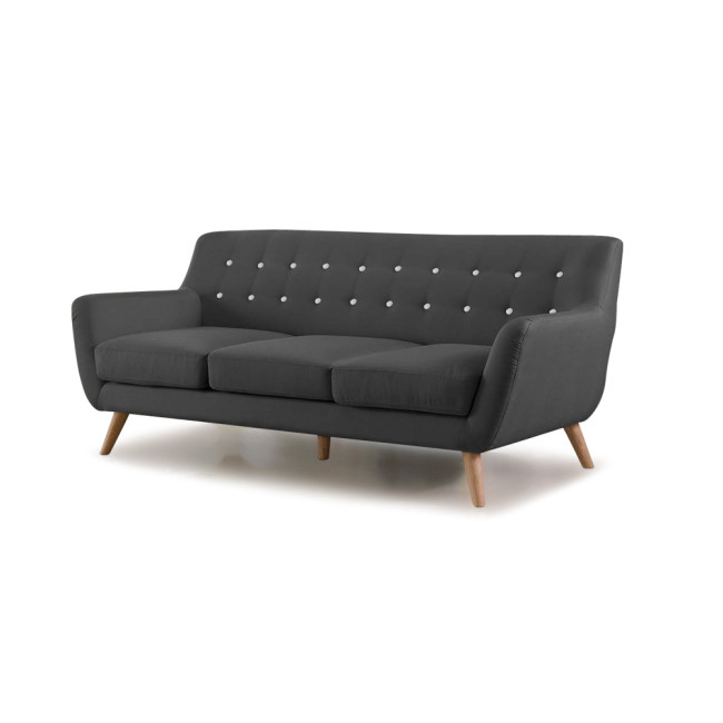 Canapé scandinave 3 places en tissu gris Nils - Pas cher
