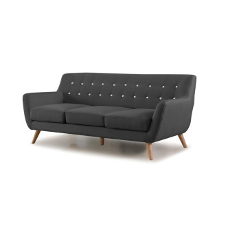 Canapé scandinave 3 places en tissu gris Nils - Pas cher