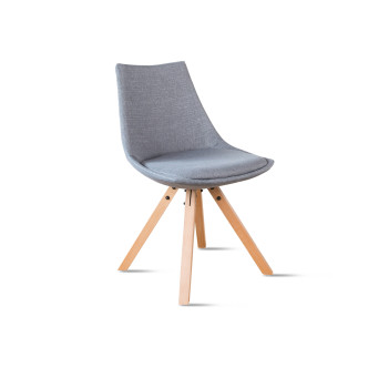 Chaise scandinave en tissu gris Minsk - Prix Usine