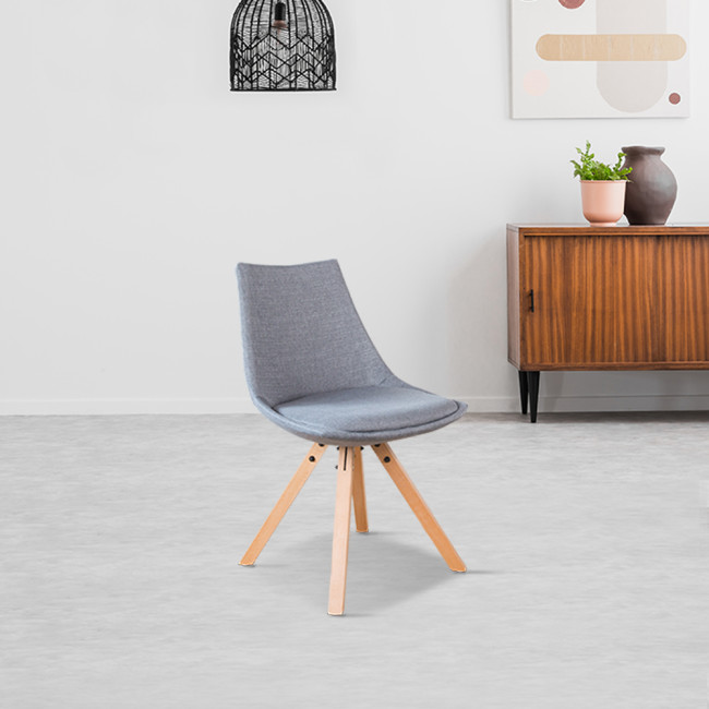 Chaise scandinave en tissu gris Minsk - Prix Usine