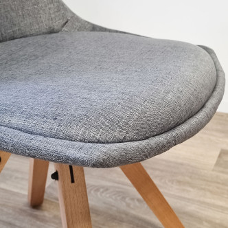 Chaise scandinave en tissu gris Minsk - Prix Usine