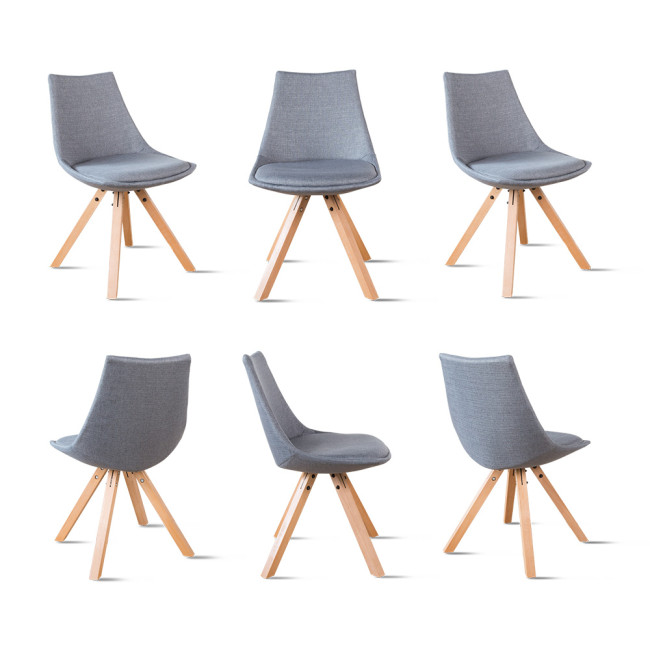 Lot de 6 chaises de salle à manger grises Minsk - Tendance Scandinave