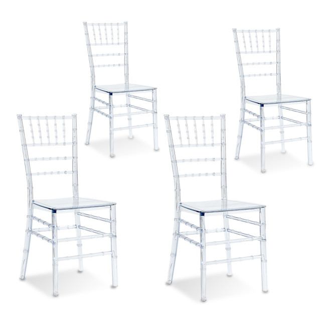 4 chaises transparentes en polycarbonate - Napoléon