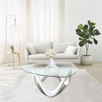 Table basse blanche de salon - Niagara