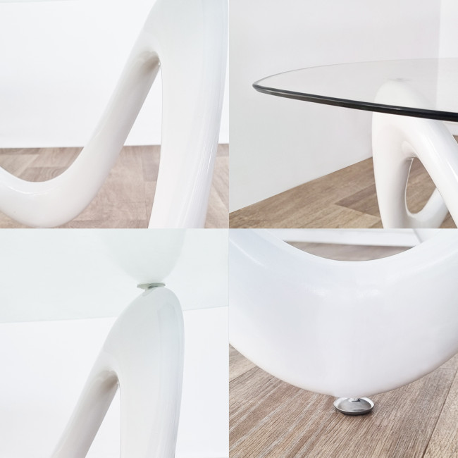 Table basse blanche de salon - Niagara
