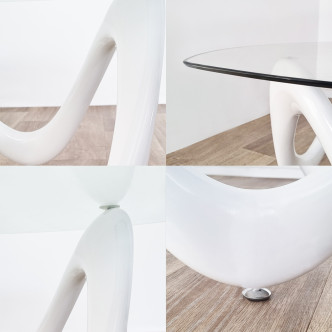 Table basse blanche de salon - Niagara
