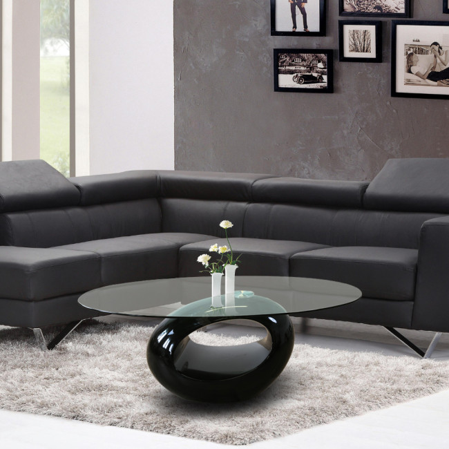 Table basse noire de salon Symbiose - Prix Canon !