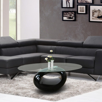 Table basse noire de salon Symbiose - Prix Canon !