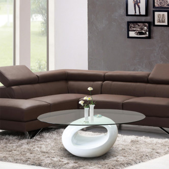 Table basse blanche de salon Symbiose - Stocks limités
