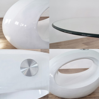 Table basse blanche de salon Symbiose - Stocks limités