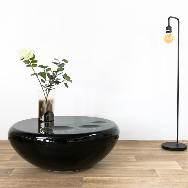 Table basse ronde noire Talia - Fibre de Verre